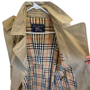 Vintage Burberry London Women's Classic Beige Trench Coat Size 6